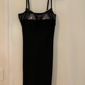 Guess by Marciano Black Evening Party Dress with Sequin Detail